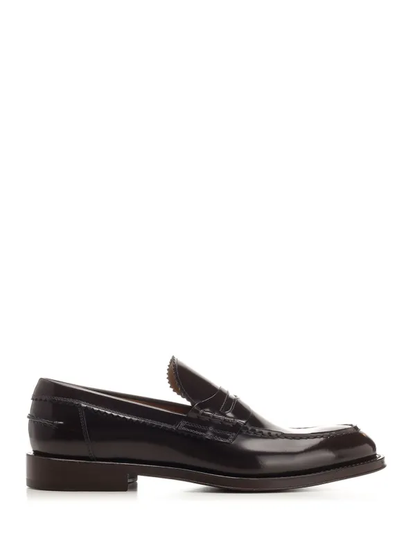 Brushed Leather Penny Loafer Loafers Black sold by Wanan Luxury