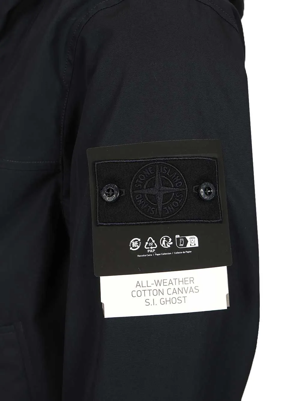 Hooded Jacket In Stretch Organic Cotton Twill Jackets Blue sold by Wanan Luxury product image thumbnail 5