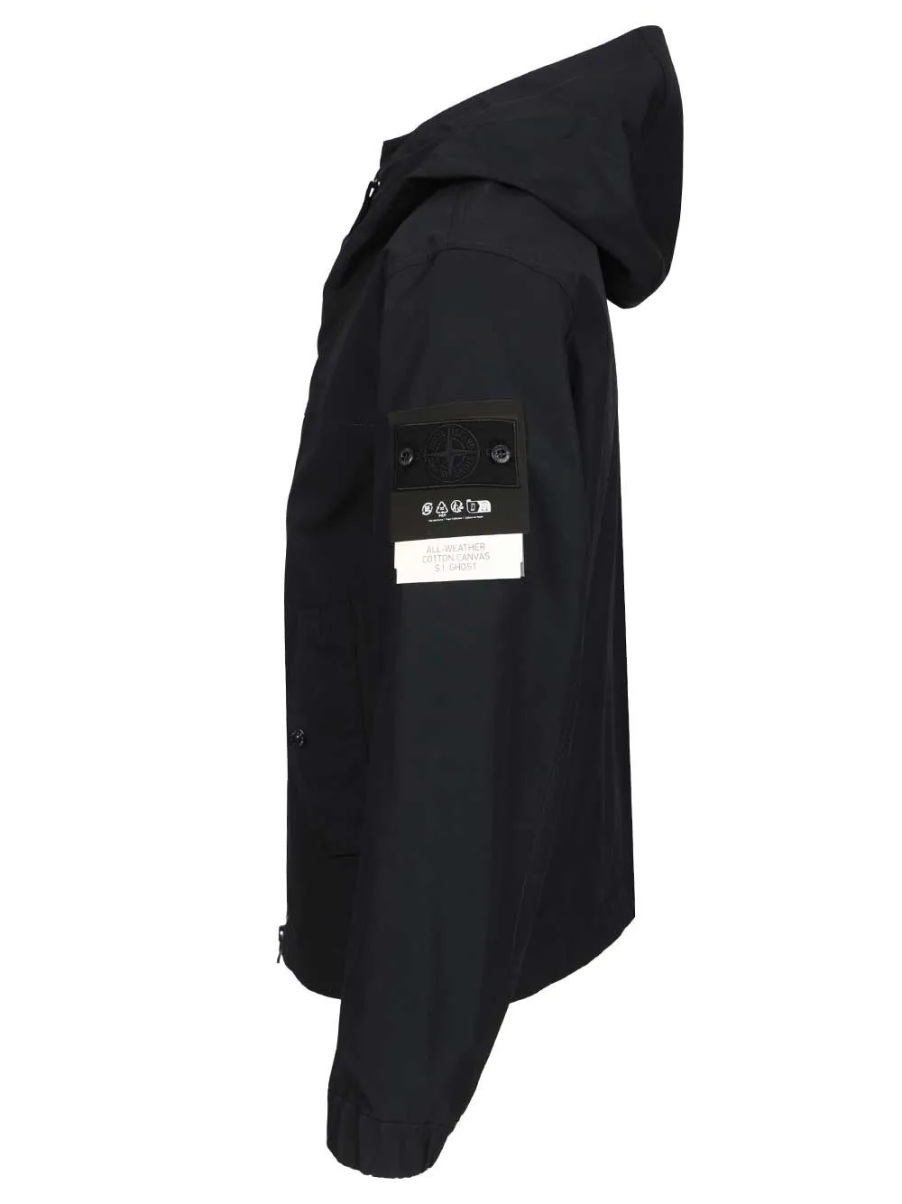 Hooded Jacket In Stretch Organic Cotton Twill Jackets Blue sold by Wanan Luxury product image thumbnail 3