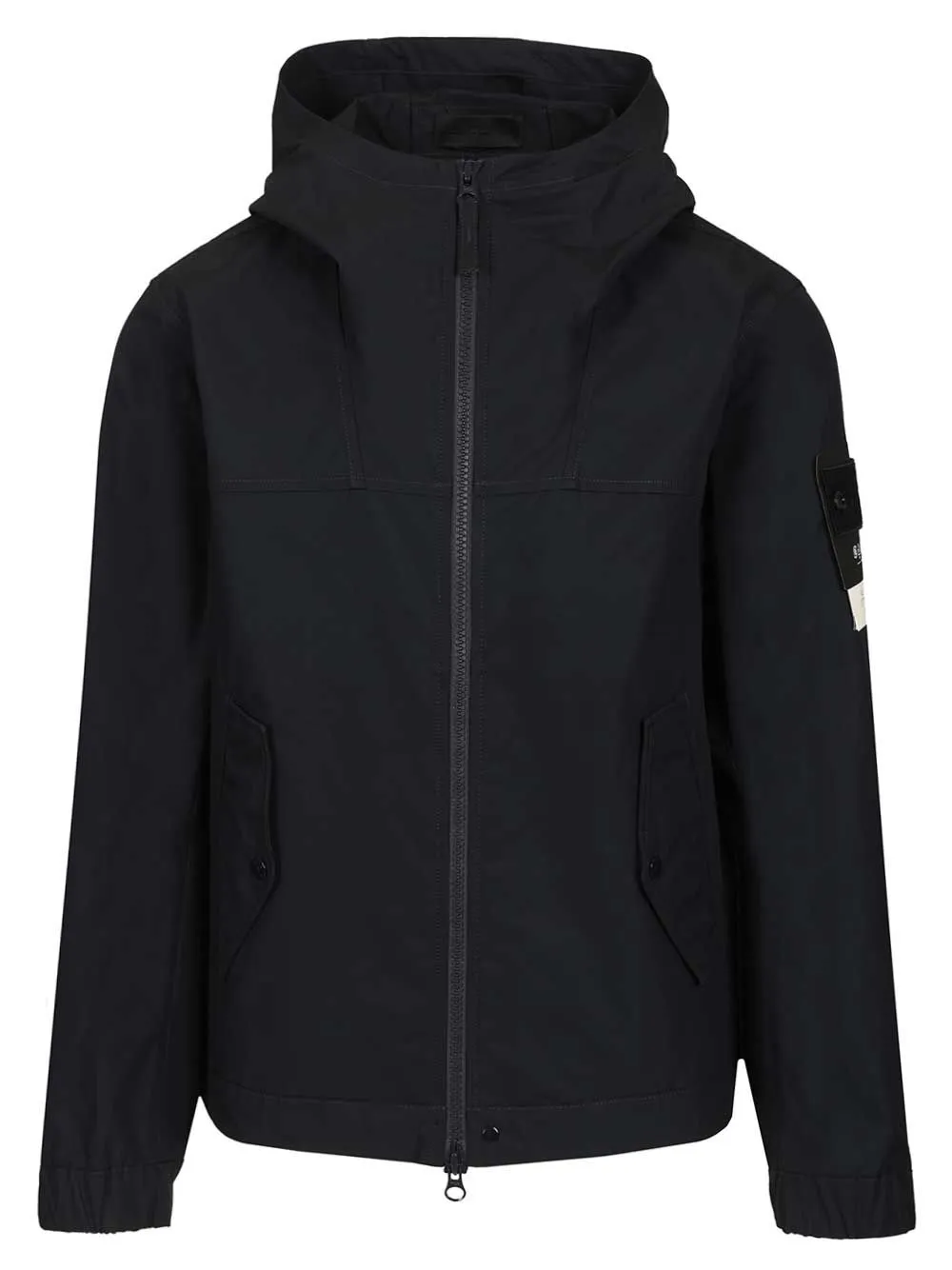 Hooded Jacket In Stretch Organic Cotton Twill Jackets Blue sold by Wanan Luxury