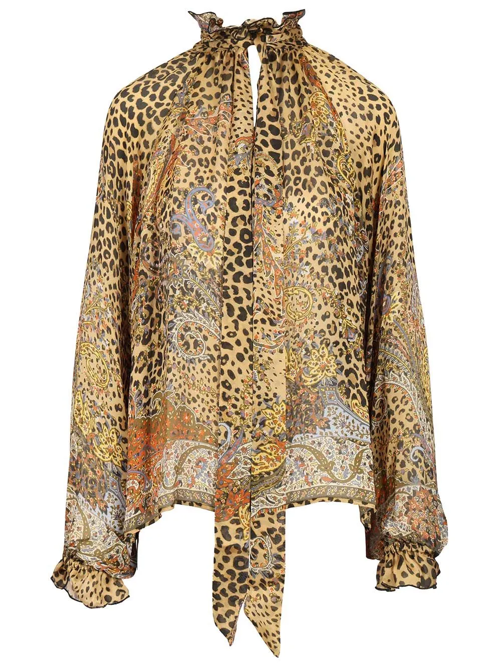 Silk Chiffon Blouse Shirts Animalier sold by Wanan Luxury
