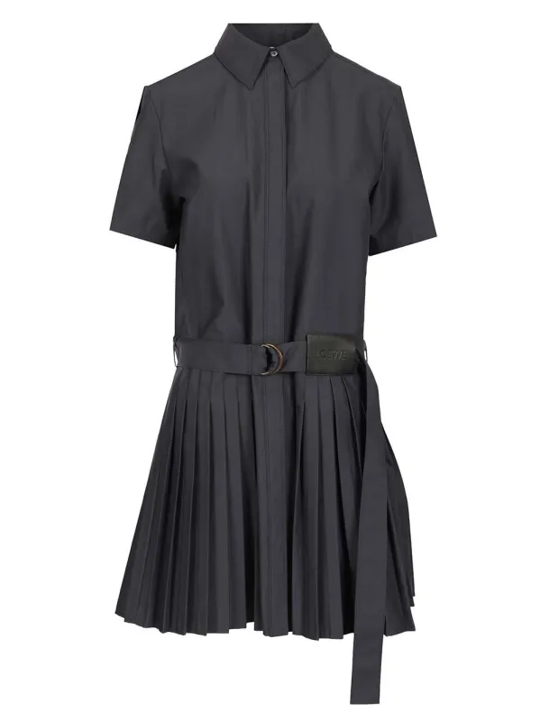 Pleated Dress Dresses Blue made by Loewe