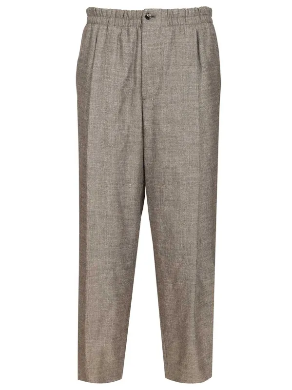 With Elasticated Waist Trousers Grey made by Giorgio Armani
