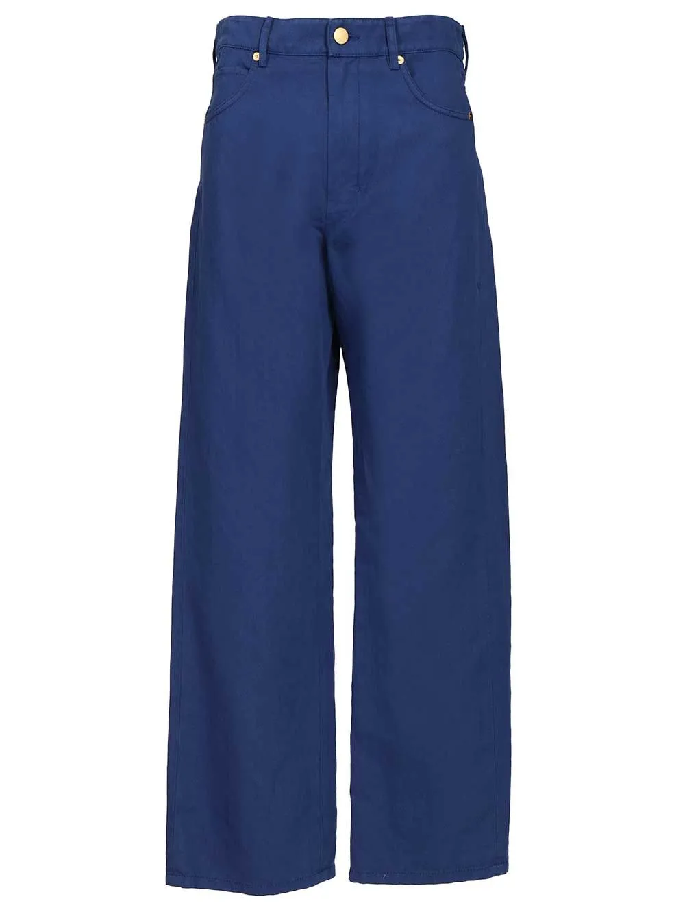 Cotton And Linen Drill Trousers Blue sold by Wanan Luxury
