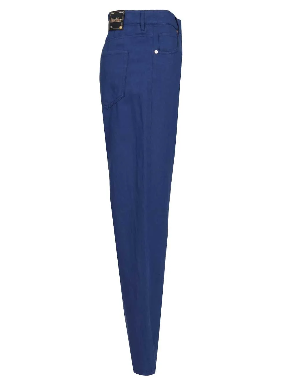 Cotton And Linen Drill Trousers Blue sold by Wanan Luxury product image thumbnail 3