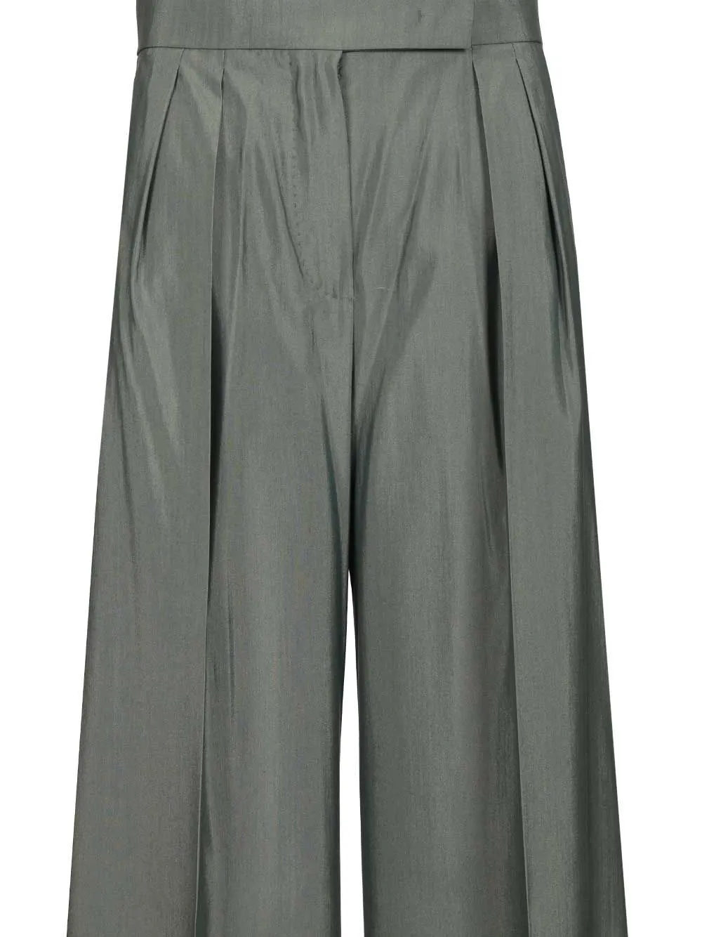 Wide-Leg In Wool And Silk Trousers Green sold by Wanan Luxury product image thumbnail 4