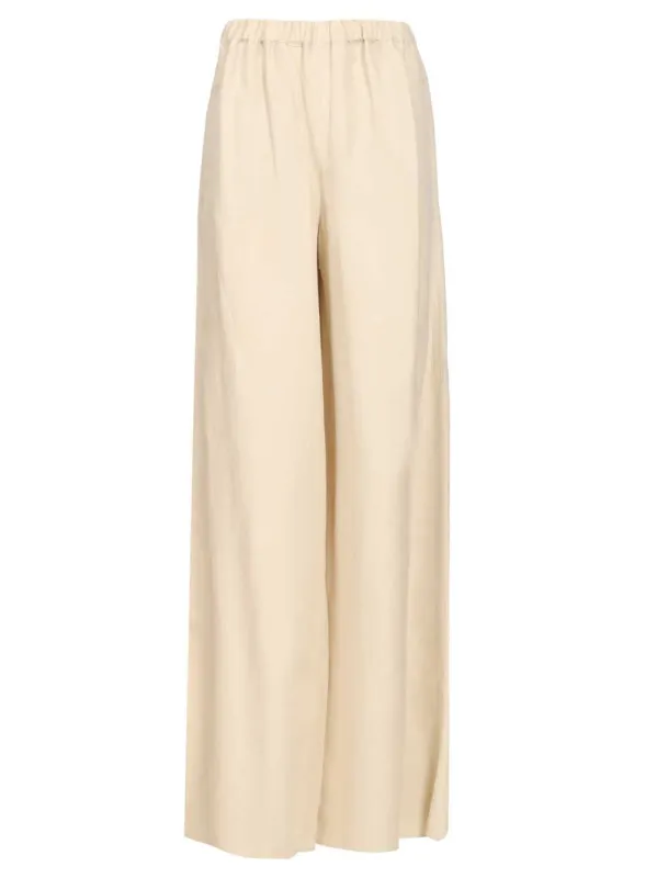 Linen And Silk Trousers Beige sold by Wanan Luxury