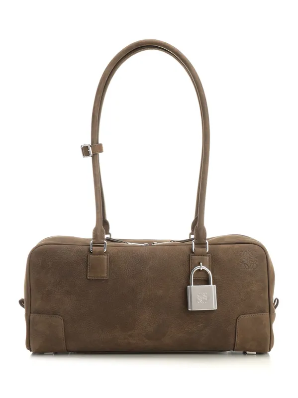 Amazona 31 Cropped Bag In Garnet Nubuck Crossbody Bags Brown made by Loewe