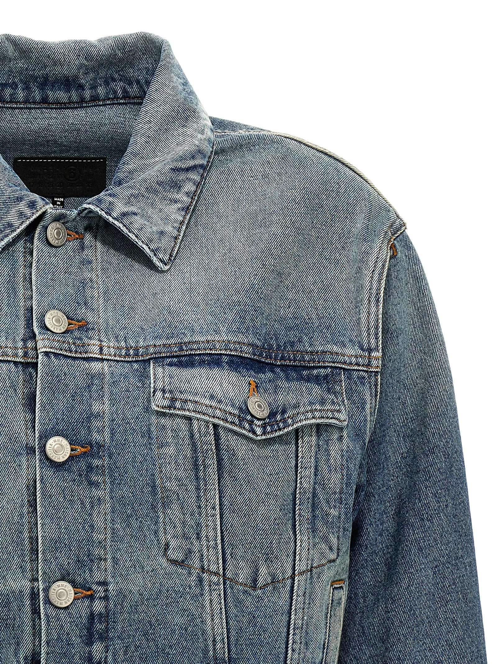 Cut-Out Denim Jacket Puffer Jackets Blue sold by Wanan Luxury product image thumbnail 4