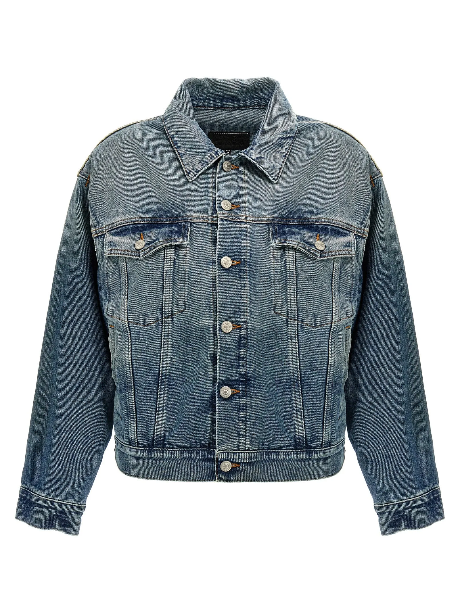 Cut-Out Denim Jacket Puffer Jackets Blue sold by Wanan Luxury