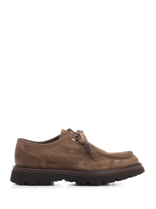 Suede Tank Paraboot Lace-Up Shoes Brown sold by Wanan Luxury