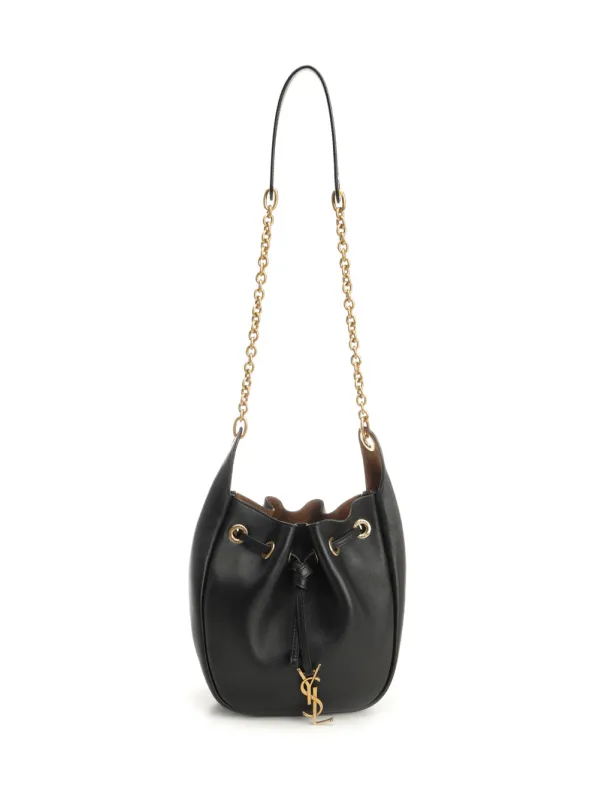 Leather Bucket Bag Crossbody Bags Black made by Yves Saint Laurent