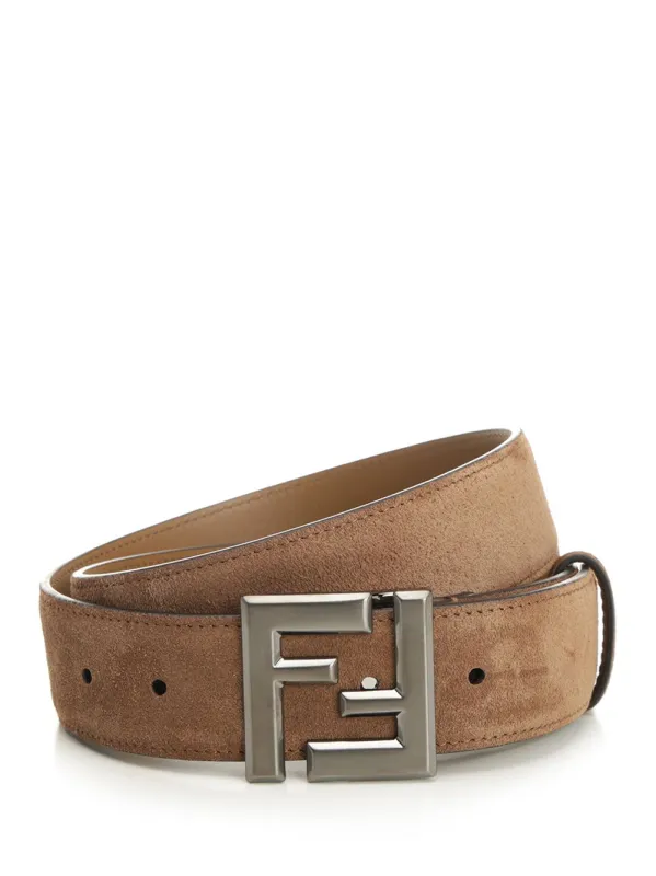 Squared Ff Belt Belts Brown made by Fendi