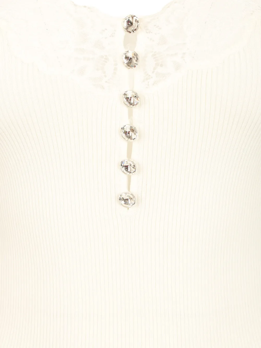 Lace Rib Knit Top Tops White sold by Wanan Luxury product image thumbnail 4