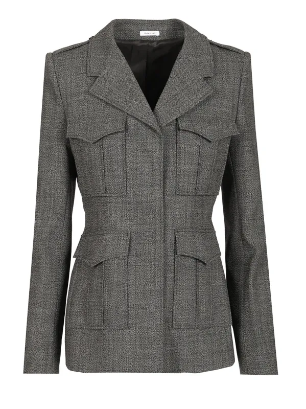 Uniform-Style Jacket Jackets Grey made by Alexander McQueen