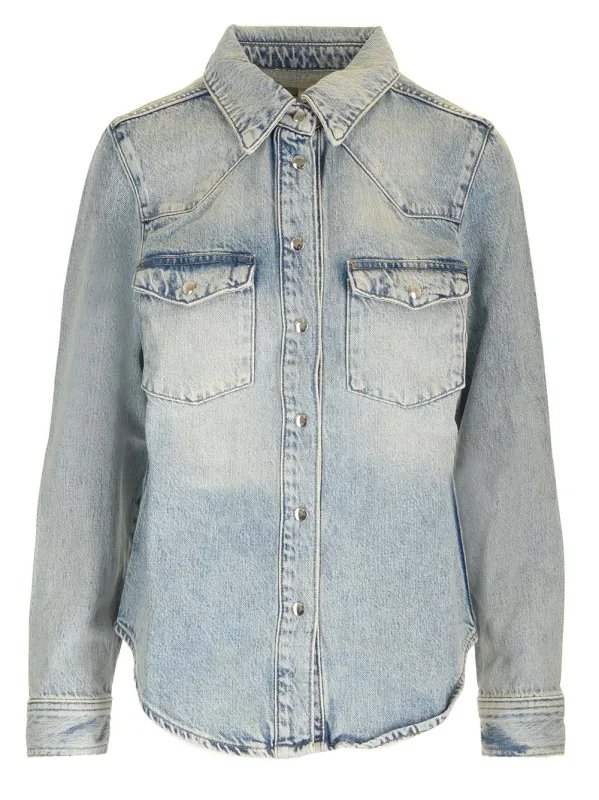 Heritage Denim Shirt Casual Light Blue sold by Wanan Luxury