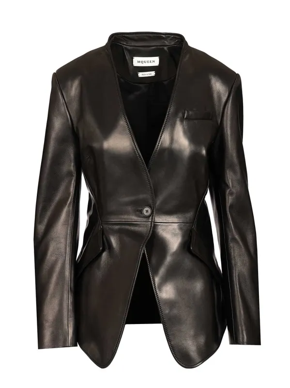 Tailored Leather Jacket Jackets Black made by Alexander McQueen