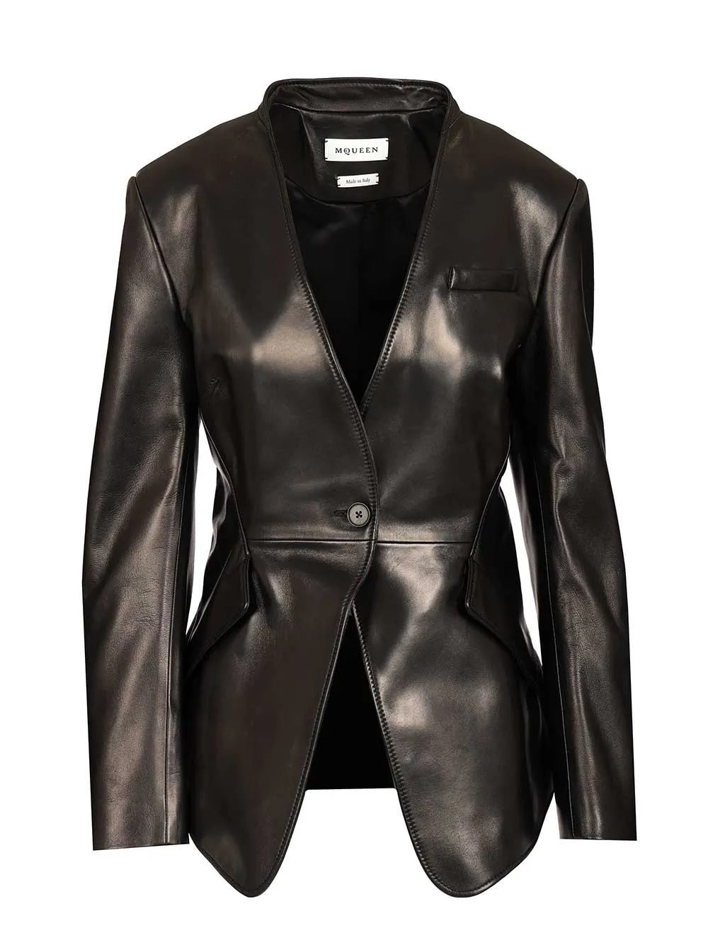 Tailored Leather Jacket Jackets Black sold by Wanan Luxury