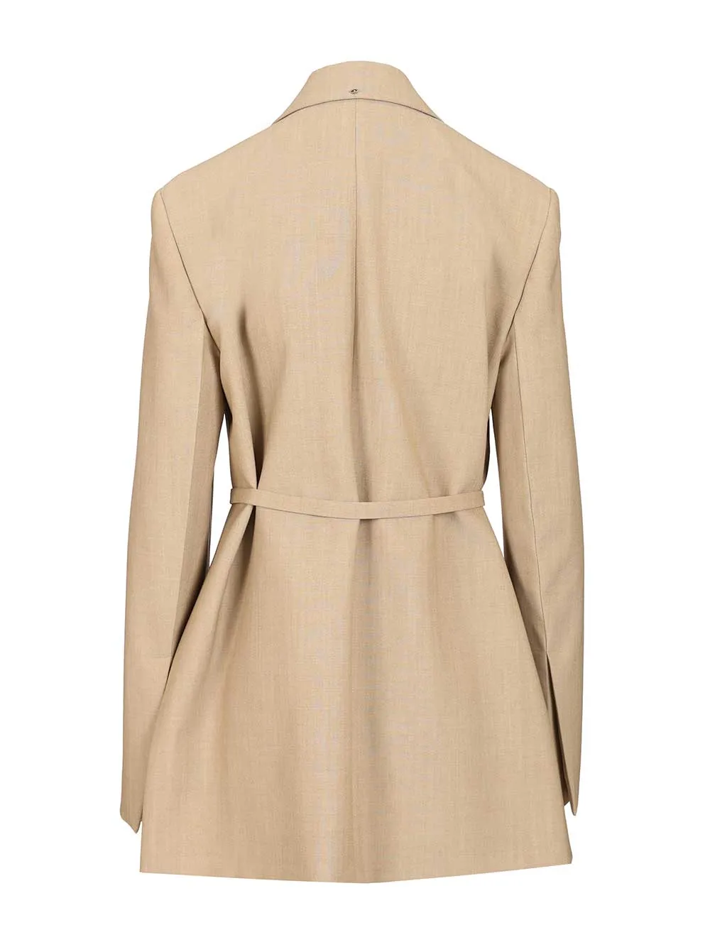Long Double-Breasted Wool Blazer Jackets Beige sold by Wanan Luxury product image thumbnail 2