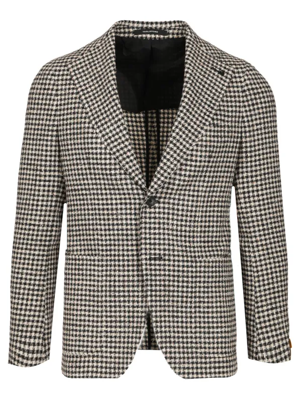 Blazer In Cotton, Silk And Linen Jackets Black made by Tagliatore