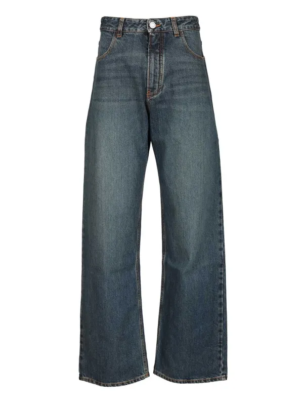 Low-Waisted Denim Trousers Jeans Blue sold by Wanan Luxury