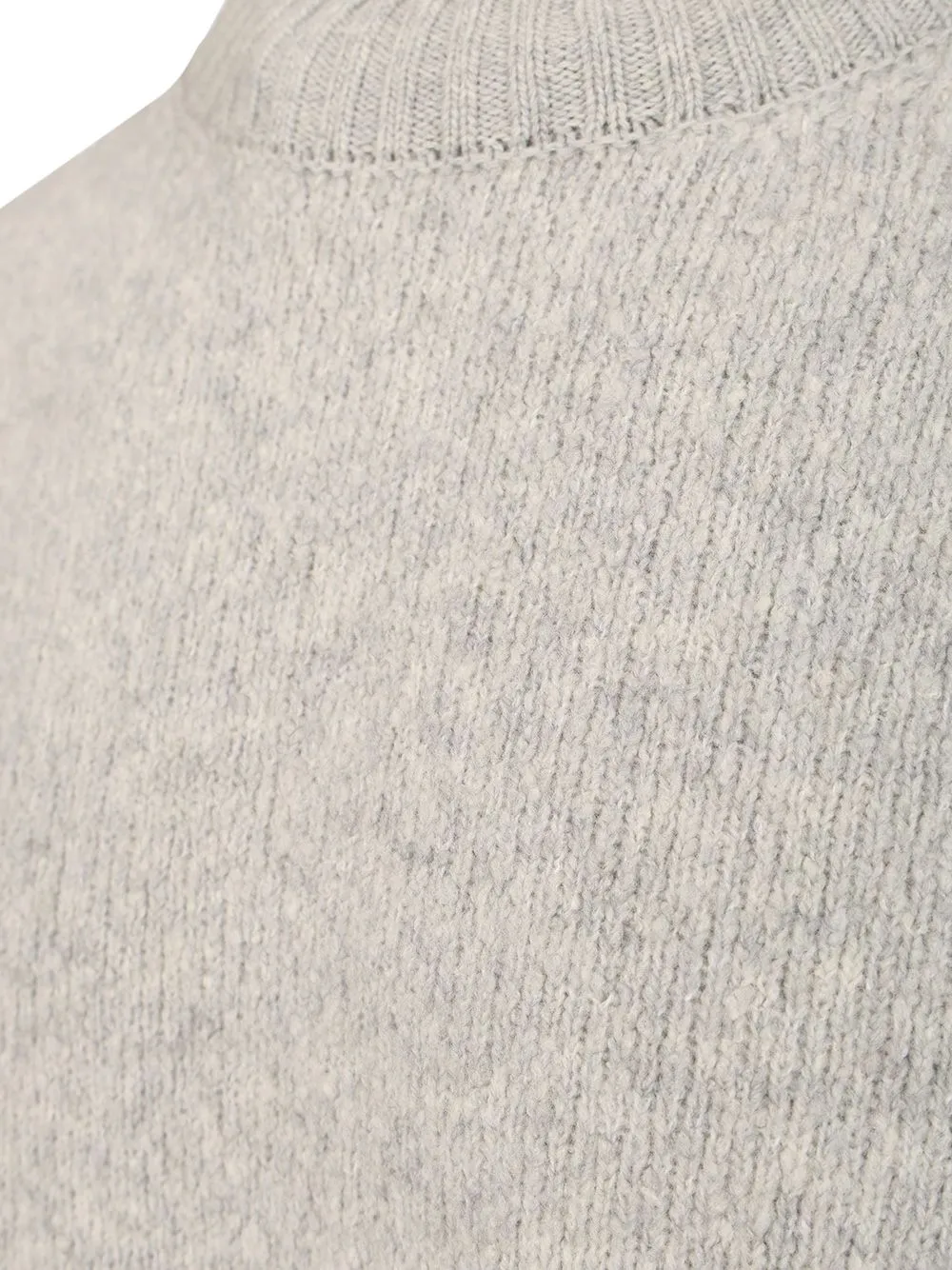 Organic Cotton Crew Neck Sweater With English Ribs Knitwear Grey sold by Wanan Luxury product image thumbnail 4