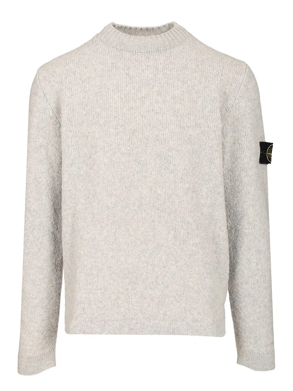 Organic Cotton Crew Neck Sweater With English Ribs Knitwear Grey sold by Wanan Luxury