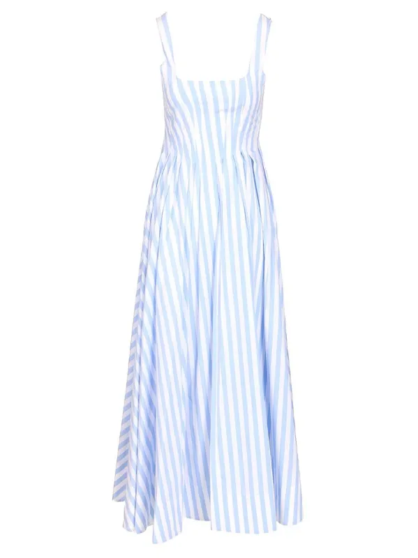 Long Dress In Pure Cotton Poplin Dresses Light Blue made by Sportmax