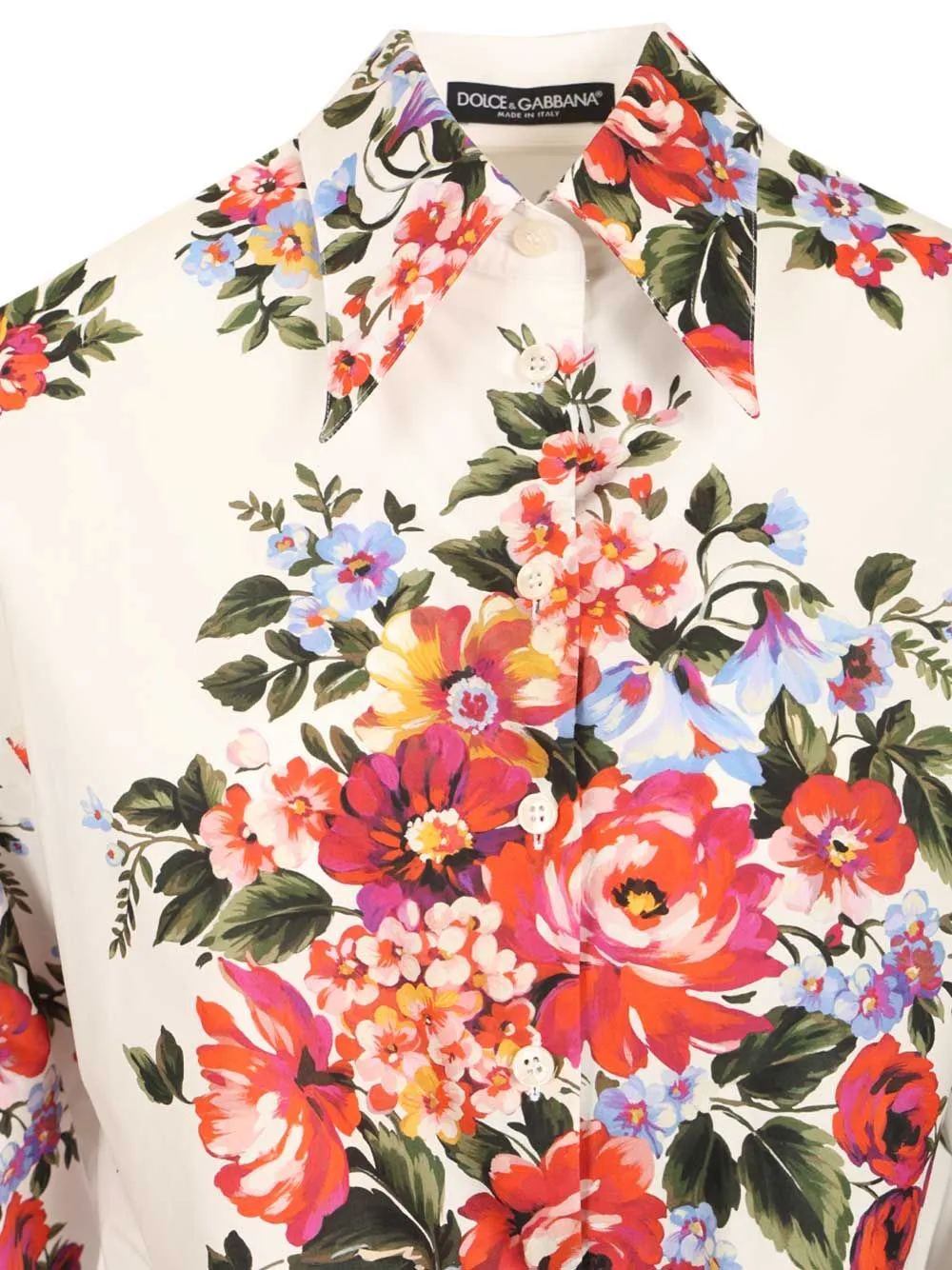 Cotton Shirt With A Bouquet Of Flowers Print Shirts White sold by Wanan Luxury product image thumbnail 4