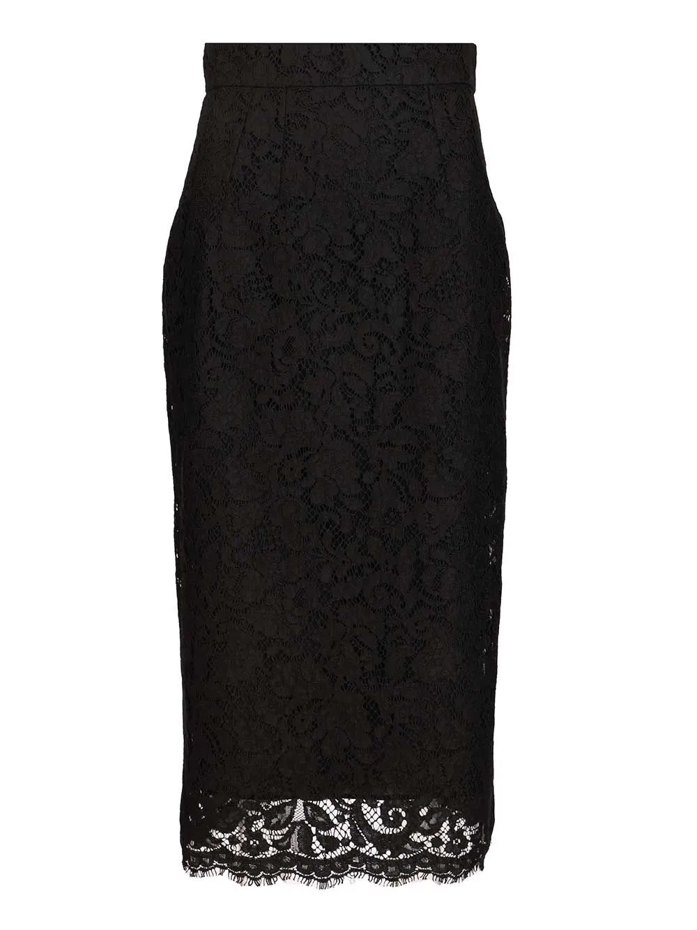 Stretch Lace Midi Skirt Skirts Black sold by Wanan Luxury