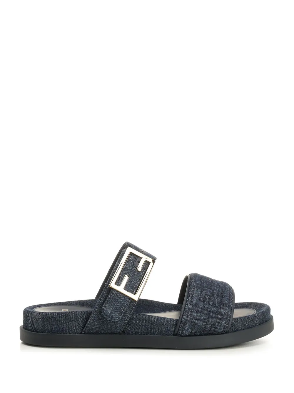 Flat Denim Slides Sandals Blue sold by Wanan Luxury