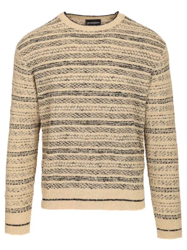 Triped Crewneck Cotton-Blend Jumper Knitwear Multicolor sold by Wanan Luxury