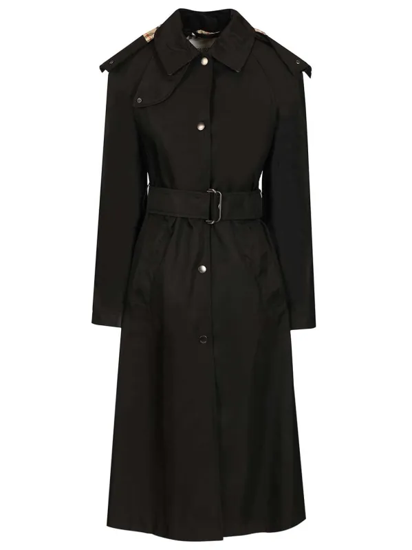 Long Car Coat With Hood Coats Black made by Burberry