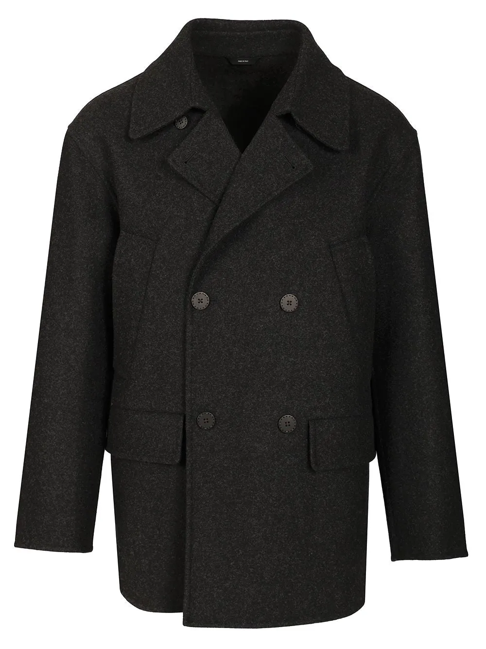 Wool Pea Coat Coats Grey sold by Wanan Luxury