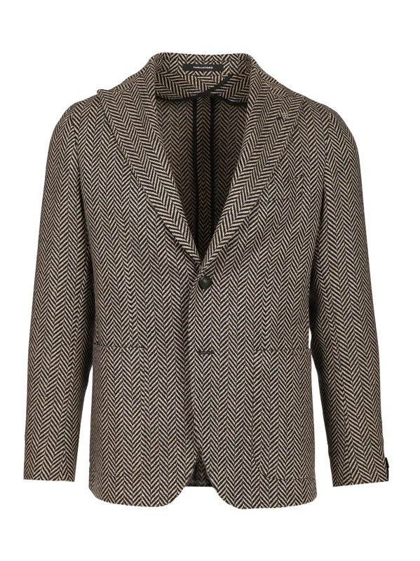 Blazer In Wool And Cashmere Jackets Beige made by Tagliatore