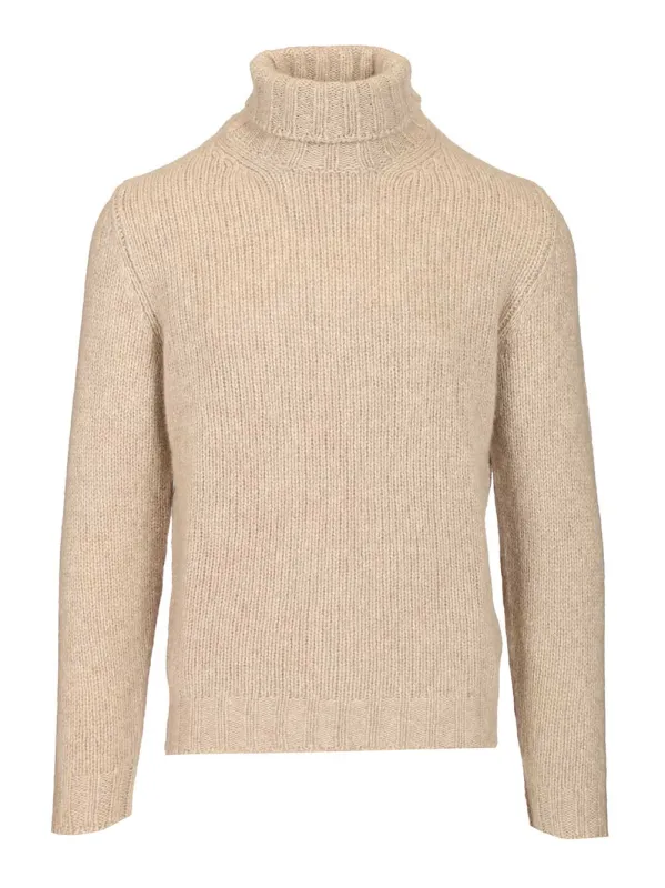 Turtleneck Sweater Knitwear Beige made by Fedeli