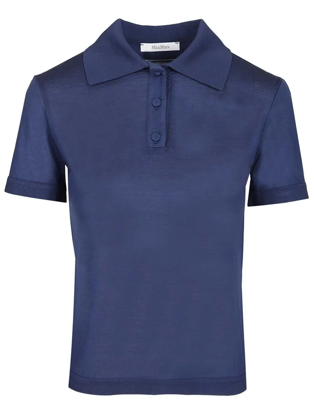 Silk Jersey Polo Shirt Blue sold by Wanan Luxury