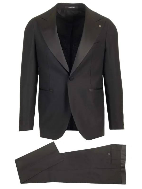 Tuxedo With Peak Lapels Dresses Black made by Tagliatore