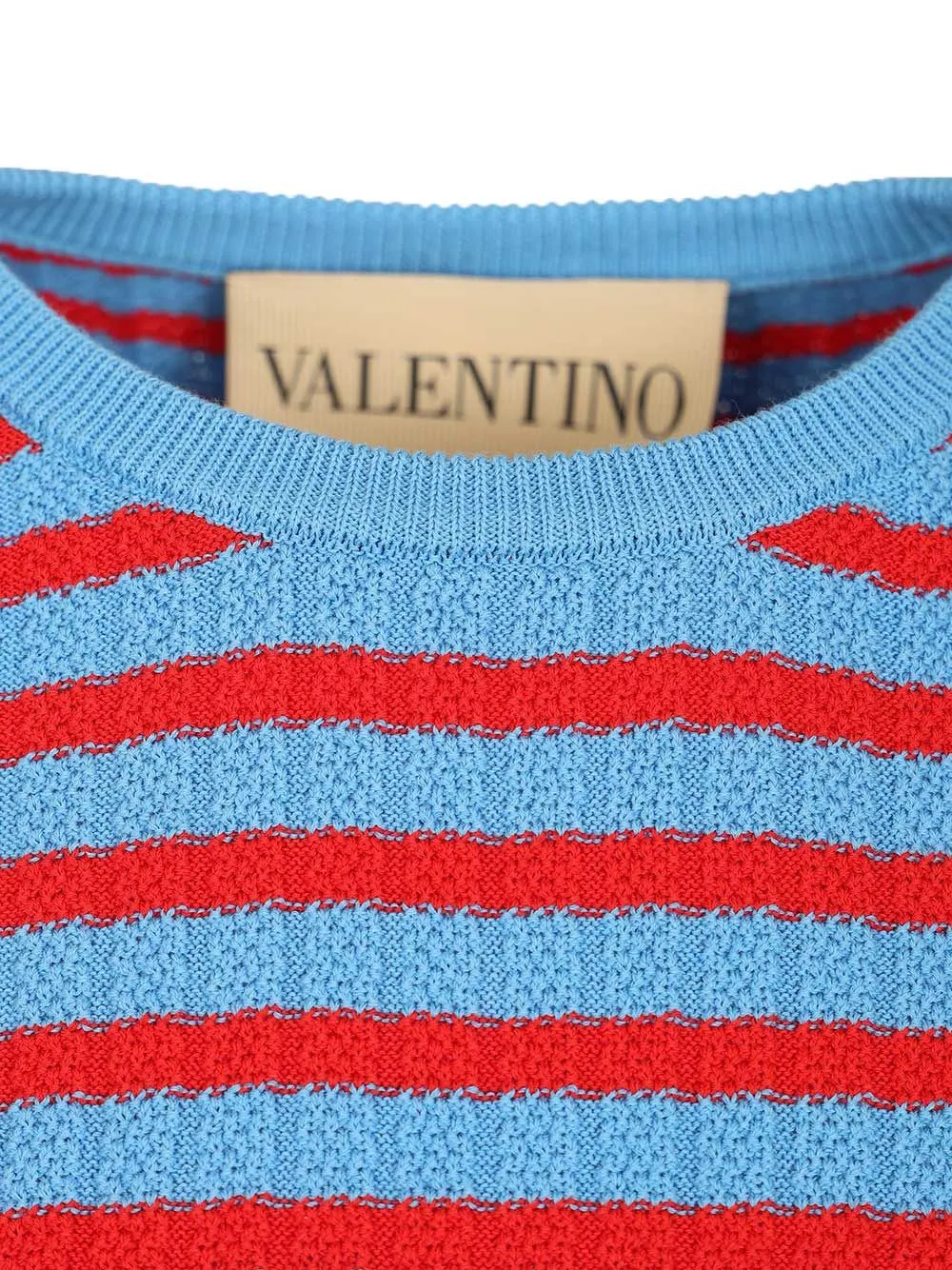 Ribbed And Striped Cotton T-Shirt Blue sold by Wanan Luxury product image thumbnail 4