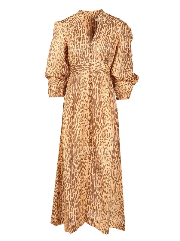 Leopard Print Midi Dress Dresses Animalier sold by Wanan Luxury