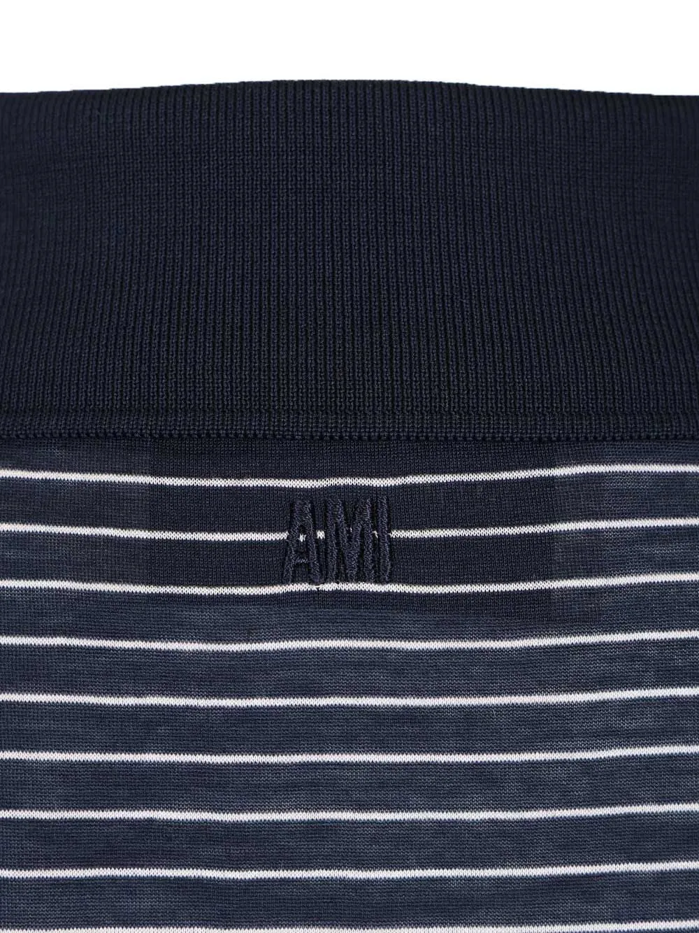 Striped Boxy Fit Polo With Ami De Coeur Patch Polo Shirt Blue sold by Wanan Luxury product image thumbnail 5