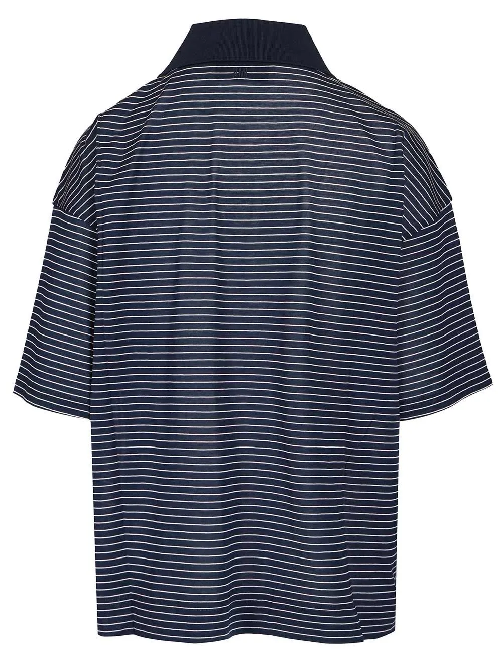 Striped Boxy Fit Polo With Ami De Coeur Patch Polo Shirt Blue sold by Wanan Luxury product image thumbnail 2