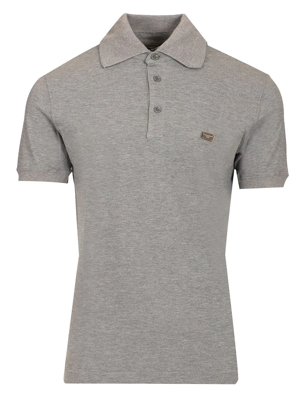 Grey Melange Cotton Polo T-Shirt Grey sold by Wanan Luxury