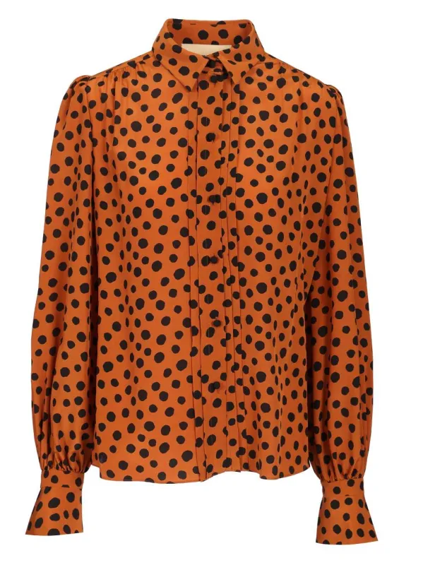 Polka Dot Print Shirt Shirts Brown made by Valentino Garavani