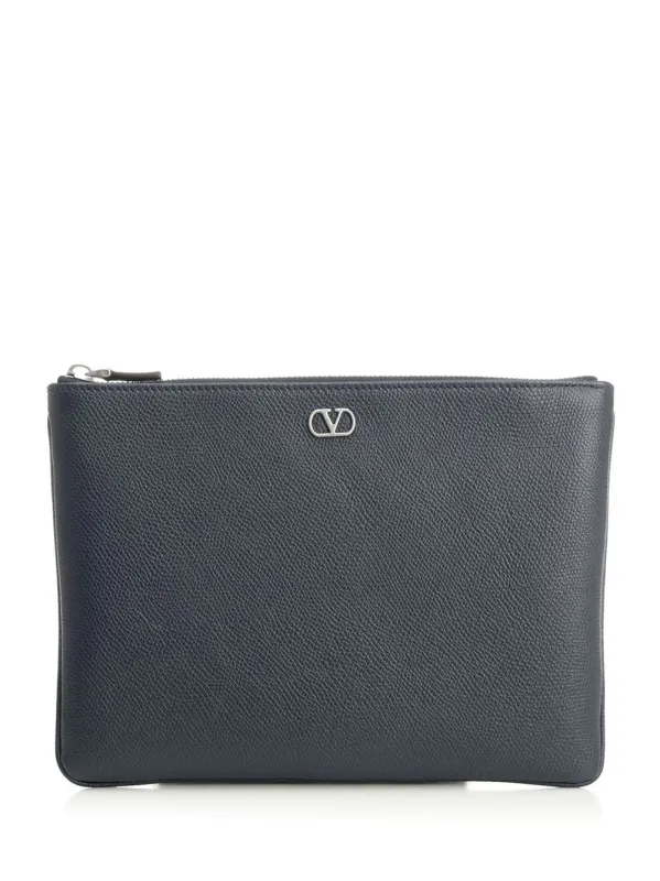 Vlogo Signature Small Leather Goods Blue made by Valentino Garavani