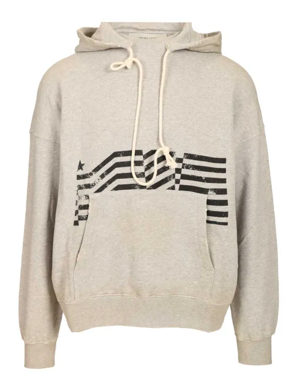 Flag Print Hoodie Sweatshirts Grey sold by Wanan Luxury