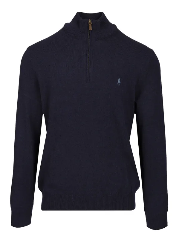 Half-Zip Sweater Knitwear Blue made by Polo by Ralph Lauren