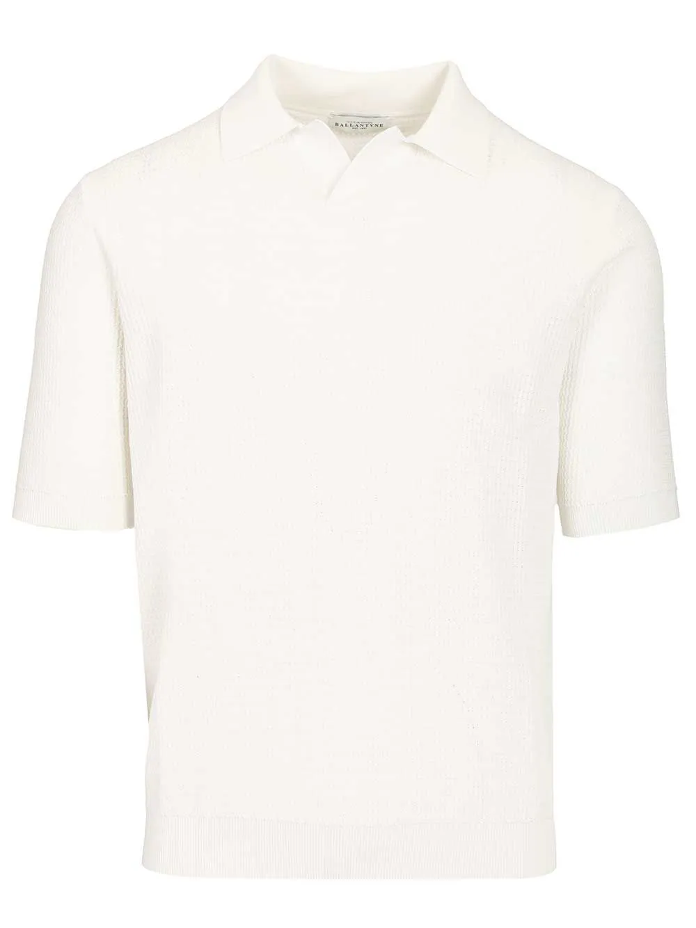 Waffle Polo Shirt White sold by Wanan Luxury