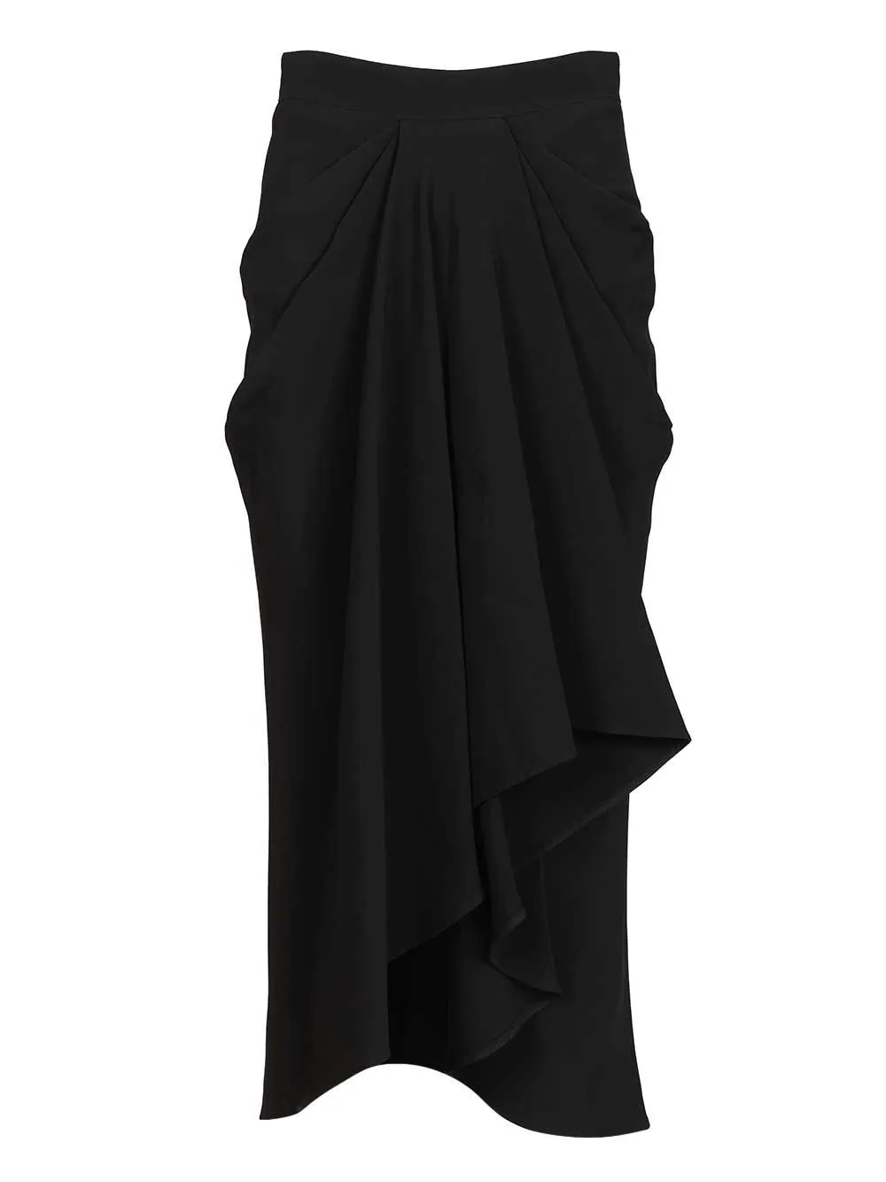 CrêPe Cady Midi Skirt Skirts Black sold by Wanan Luxury