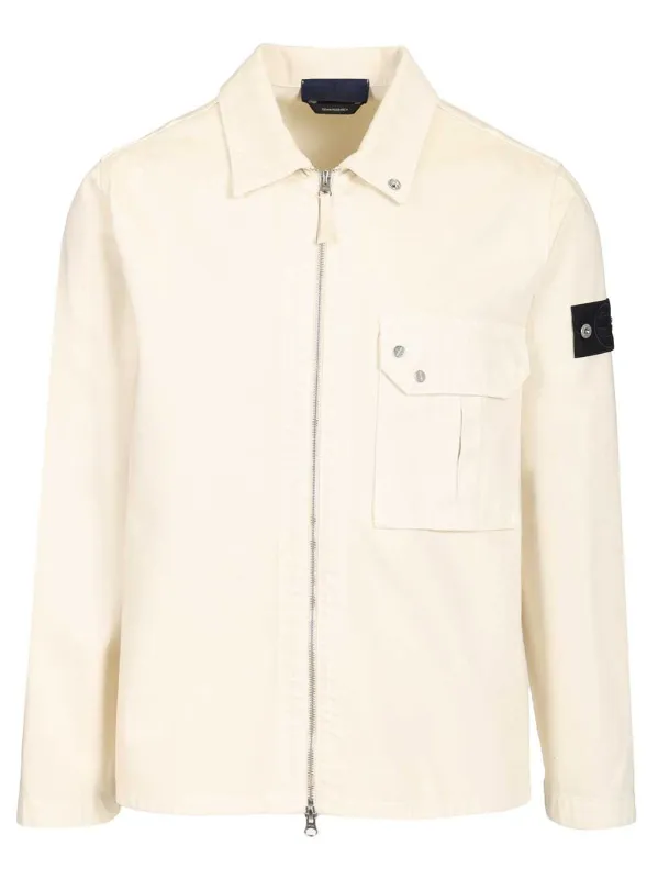 Cotton Denim Overshirt Shirts White made by Wanan Luxury